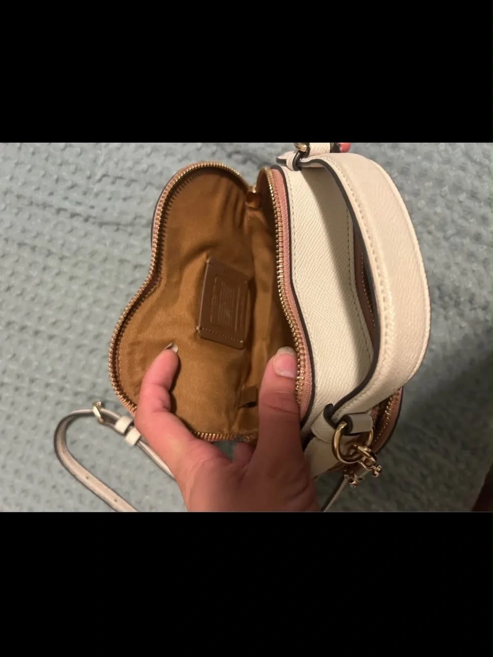 Coach Pink Cherry Heart-Shaped Signature Canvas Top-Handle Bag